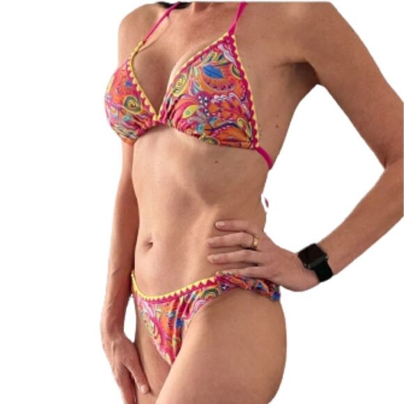 six eight ten Other - ☆ LABOR DAY $5☆Batik Bikini Bohemian | Beach Basics sz Small Pink Multi color